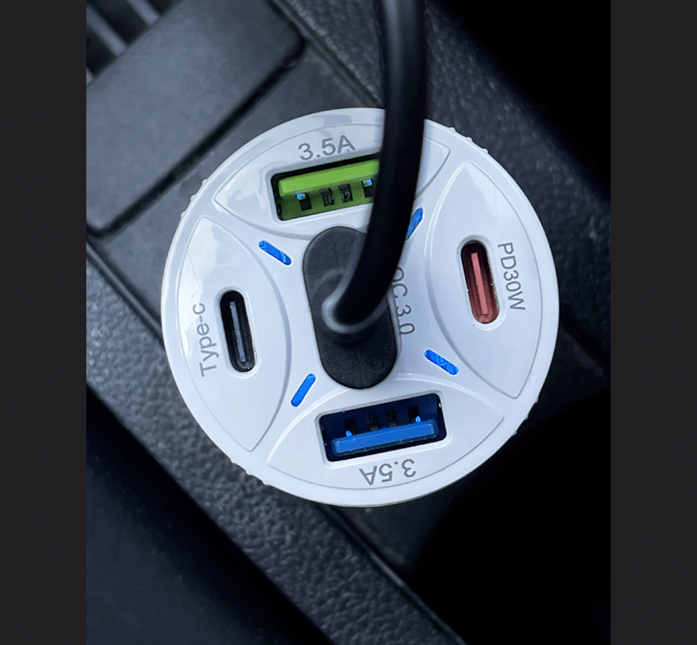 Рекламна USB зарядно за кола с бързо зареждане 65w - Рекламни технологични продукти 2