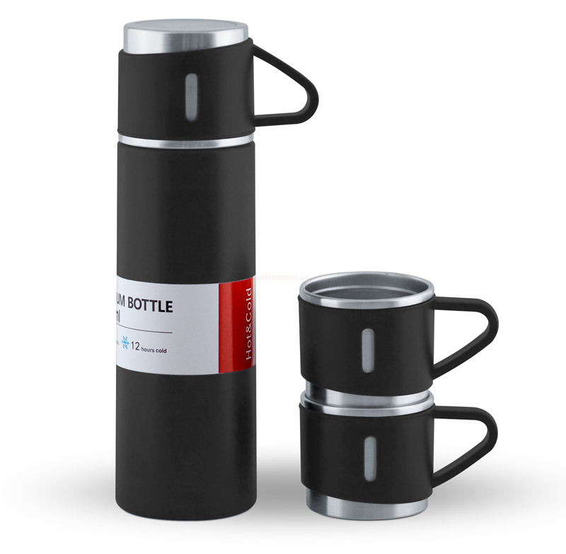 Рекламен комплект термос (500 ml) и чаши (150 ml) в кутия и хартиена торба - Рекламни бутилки 2