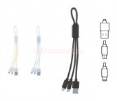 Рекламно универсално USB зарядно, 3 накрайника