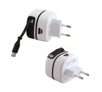 Рекламно бързо зарядно с кабел и два usb порта