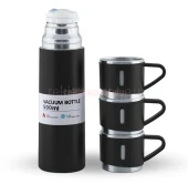 Рекламен комплект термос (500 ml) и чаши (150 ml) в кутия и хартиена торба