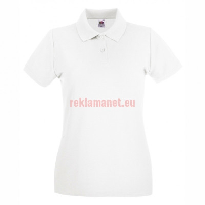 РЕКЛАМНА 180gr БЯЛА ДАМСКА ТЕНИСКА LACOSTE 100% ПАМУК - FRUIТ OF THE LOOM