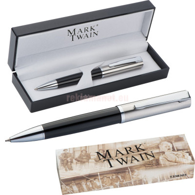 РЕКЛАМНА МЕТАЛНА ХИМИКАЛКА В ПОДАРЪЧНА КУТИЯ MARK TWAIN