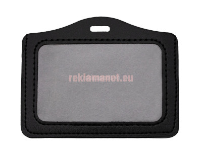 Рекламен хоризонтален кожен калъф за бадж 110x70 mm