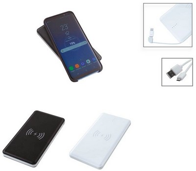 Рекламна външна батерия 6000 mAh, безжично зареждане, накрайник за iPhone