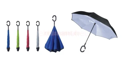 Рекламен ръчен двуслоен 8 панелен чадър от фибростъкло с антивятърна система