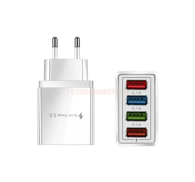 Рекламно бързо зарядно за телефон с четири USB порта
