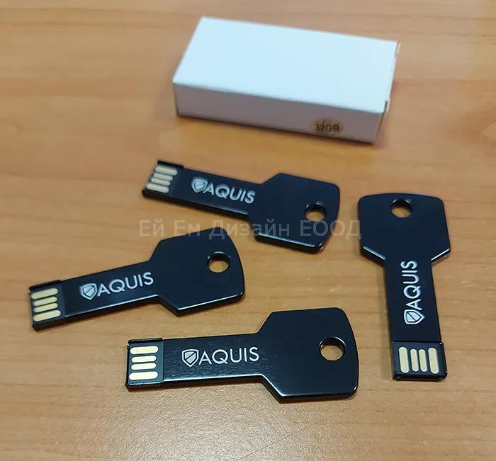 Рекламни USB флаш памети /флашки/ тип ключ, брандиране с лазерно гравиране